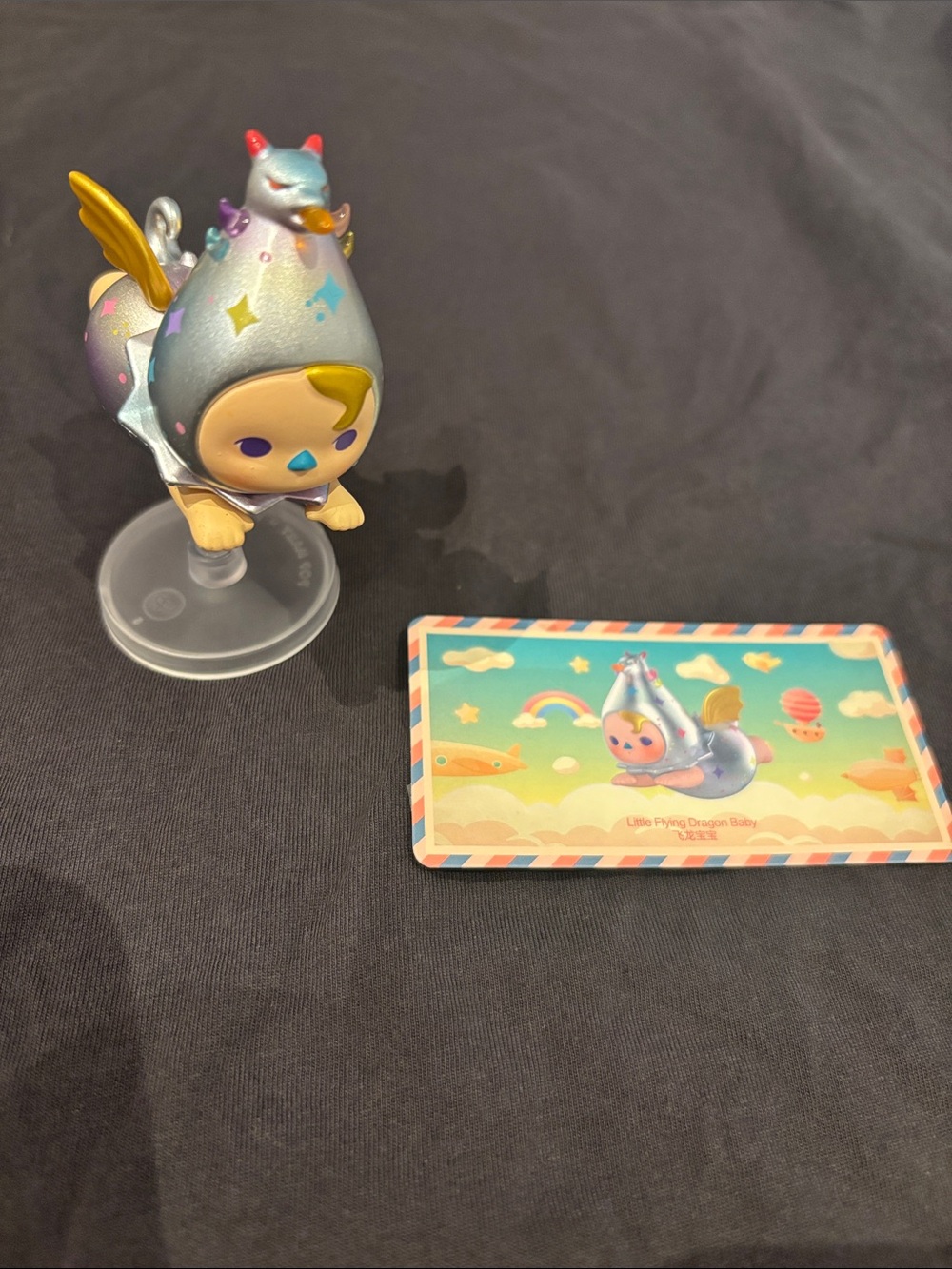Silver Little Flying Dragon pucky Figure - Kids Toys